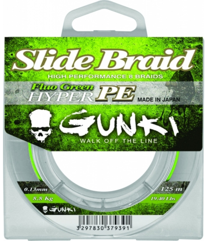 Gunki Slide Braid Hyper PE Fluo Green 125m