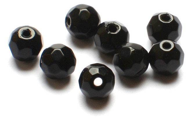 Darts Glass Beads Faceted Black